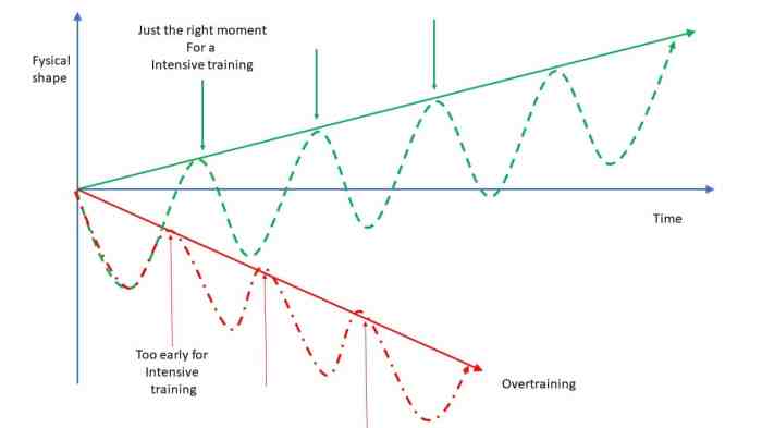 Overtraining refers to a training cycle of approximately